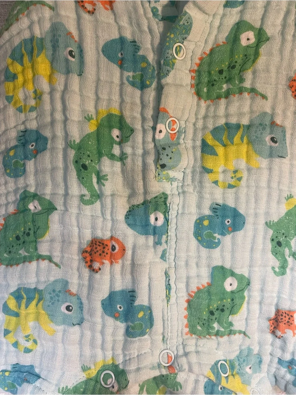 Baby/Toddler Green & Blue Animal Print Cotton Romper